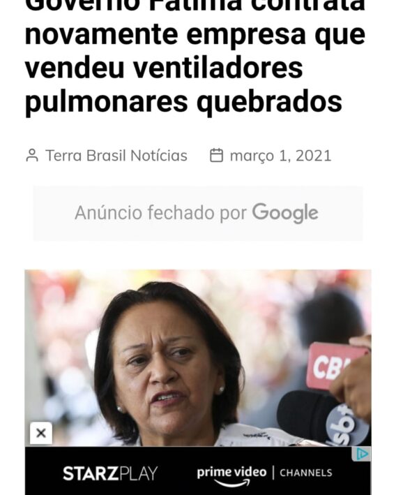 Governo Fátima contrata novamente empresa que vendeu ventiladores pulmonares quebrados