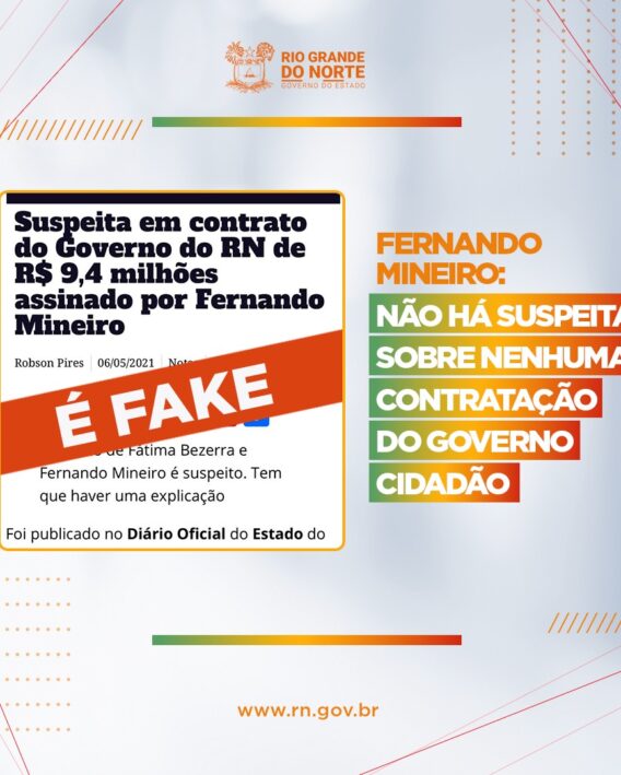 Suspeita em contrato do Governo do RN de R$ 9,4 milhões assinado por Fernando Mineiro