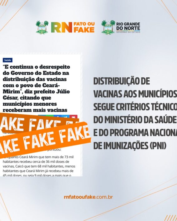 “Desrespeito” do Governo do Estado na distribuição das vacinas com o povo de Ceará-Mirim