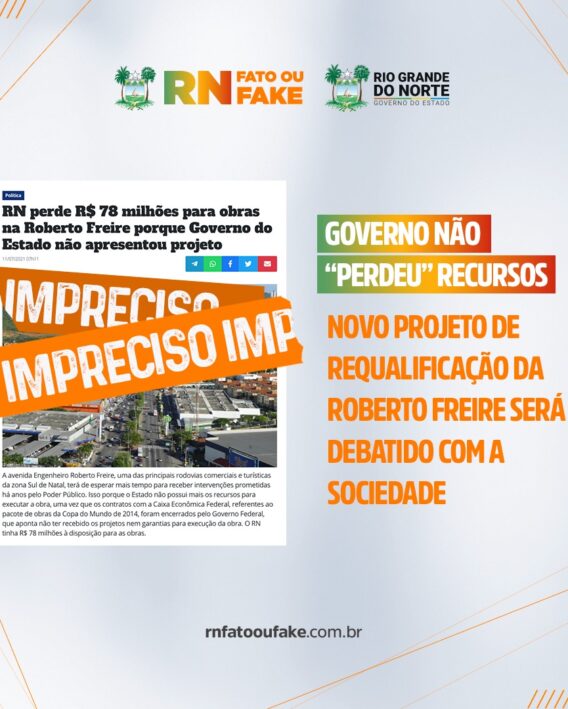 Financiamento para obras na Roberto Freire deverá ser reaberto após apresentação de novo projeto do Governo do Estado