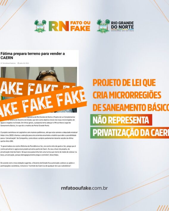 Fátima prepara terreno para vender a CAERN