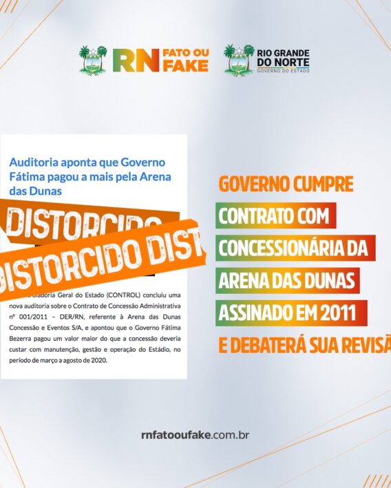 Governo debate revisão de contrato assinado em 2011 com concessionária da Arena das Dunas