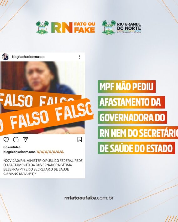 MPF não pediu afastamento da Governadora do RN nem do Secretário de Saúde do Estado