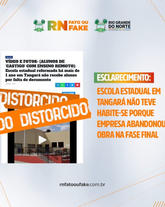 Escola Estadual em Tangará não teve “habite-se” porque empresa abandonou obra na fase final