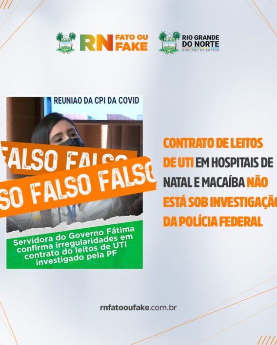 Contrato de leitos de UTI em hospitais de Natal e Macaíba não está sob investigação da Polícia Federal