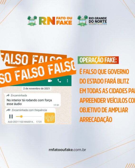 Governo do Estado não fará blitz para “aumentar arrecadação” com apreensão de “16 mil veículos”