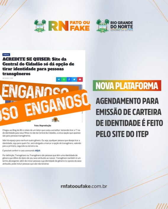 Agendamento para emissão de carteira de identidade é feito por nova plataforma no site do ITEP