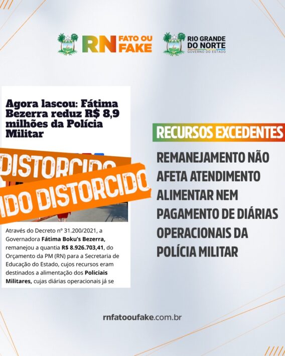 Remanejamento não afeta atendimento alimentar nem pagamento de diárias operacionais da Polícia Militar