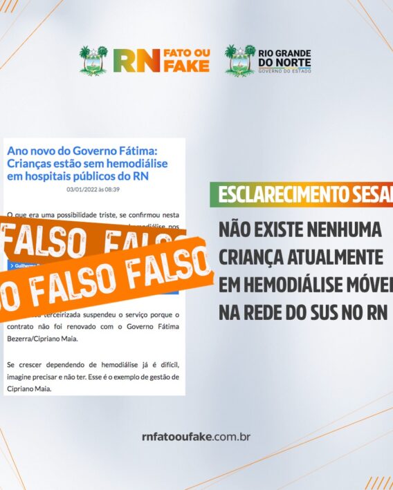Crianças estão sem hemodiálise em hospitais públicos do RN  Fonte: Blog do Gustavo Negreiros