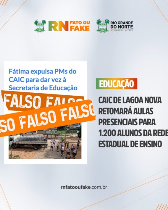 Fátima expulsa PMs do CAIC para dar vez à Secretaria de Educação