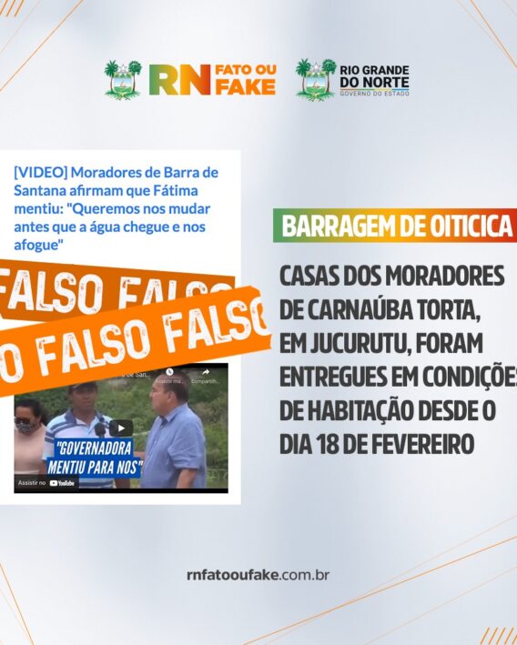 Moradores de Carnaúba Torta, em Jucurutu, receberam casas em condições de habitação desde o dia 18 de fevereiro