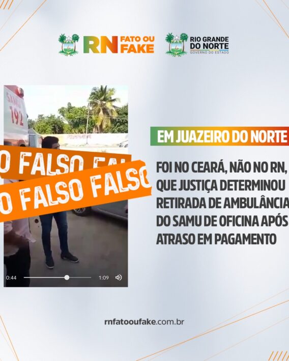 Ambulâncias do Samu retiradas de oficina por determinação judicial são do Ceará, não do RN