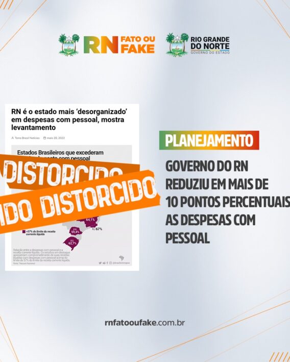 Governo reduziu em mais de 10 pontos percentuais as despesas com pessoal