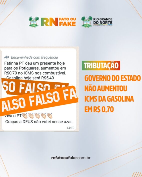 Governo do Estado não aumentou ICMS da gasolina em R$ 0,70