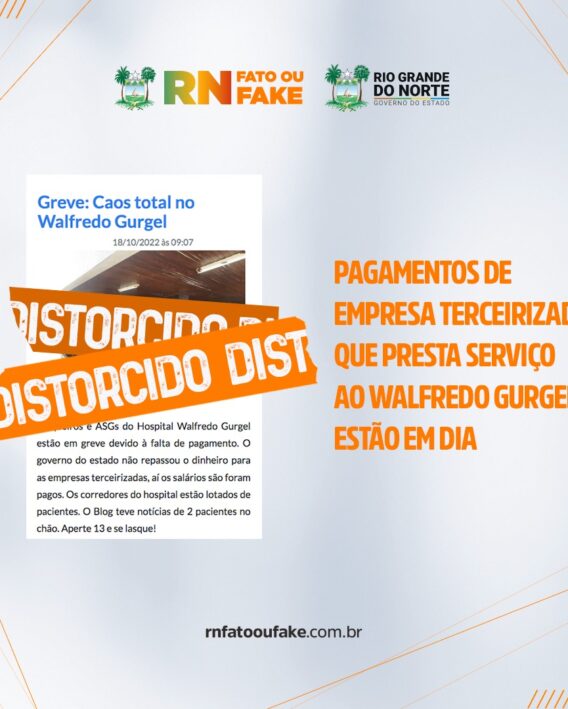 Pagamentos de empresa terceirizada que presta serviço ao Walfredo Gurgel estão em dia