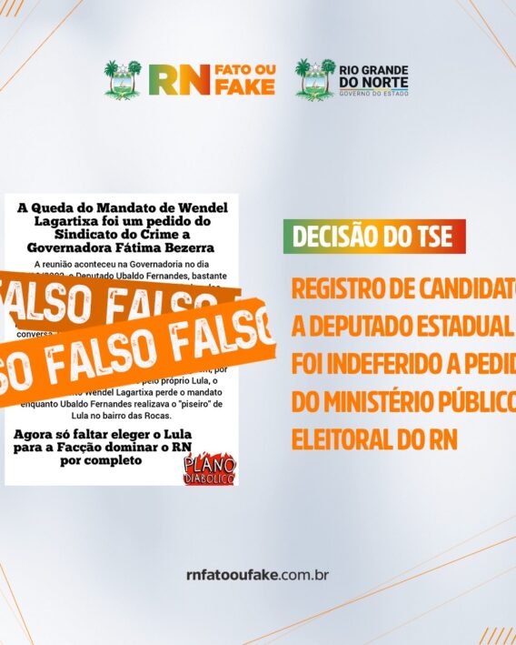 Registro de candidato a deputado estadual foi indeferido a pedido do Ministério Público Eleitoral do RN