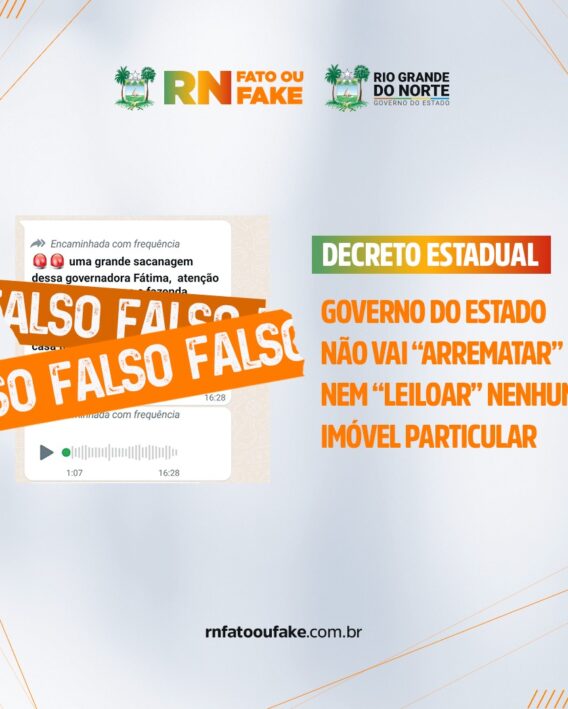 Governo do Estado não vai “arrematar” nem “leiloar” nenhum imóvel particular