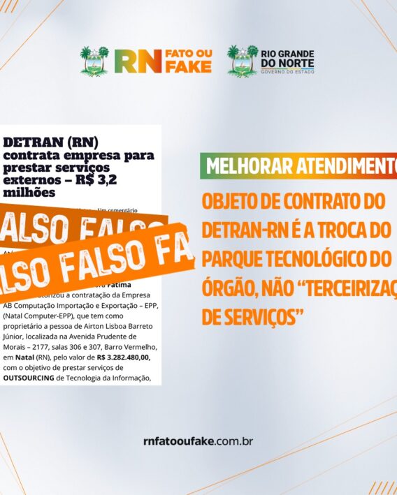 Detran-RN contrata empresa para prestar serviços externos