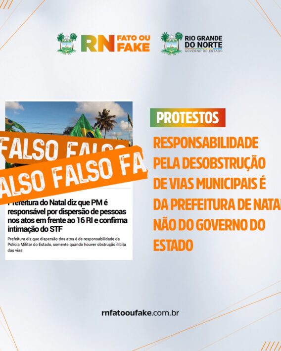 Responsabilidade pela desobstrução de vias municipais é da Prefeitura de Natal, não do Governo do Estado