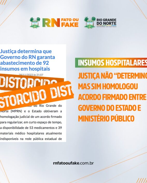 Justiça determina que Governo do RN garanta abastecimento de 92 insumos em hospitais