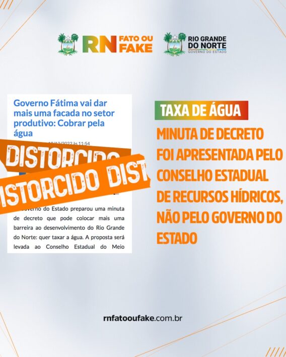 Proposta de taxação de água bruta foi apresentada pelo Conselho Estadual de Recursos Hídricos, não pelo Governo do Estado