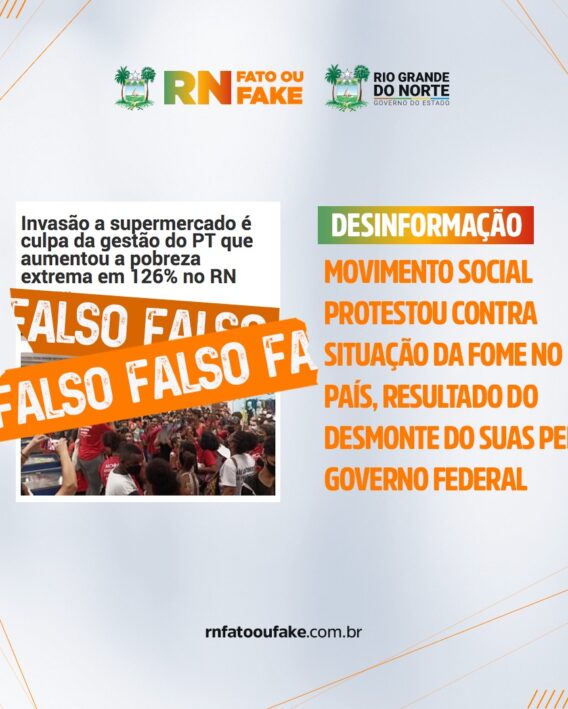 Invasão a supermercado é culpa da gestão do PT que aumentou a pobreza extrema em 126% no RN