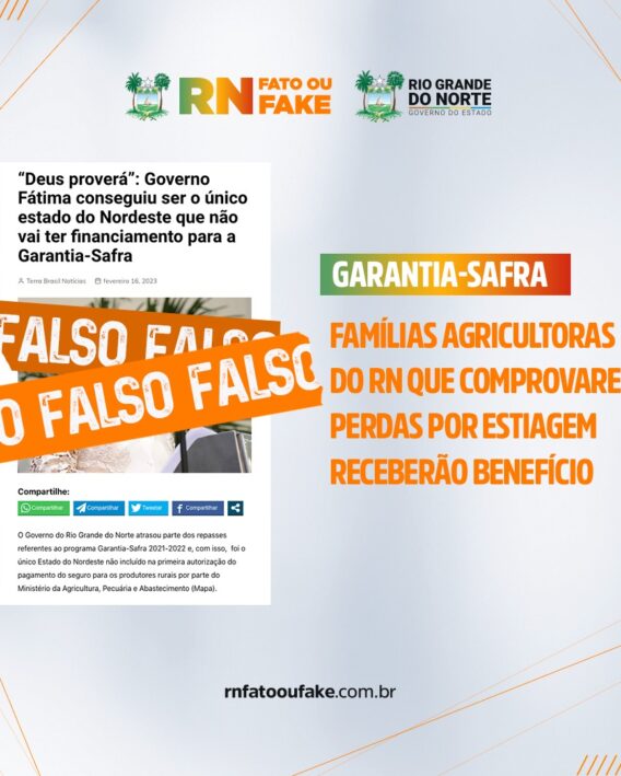 Governo Fátima conseguiu ser o único estado do Nordeste que não vai ter financiamento para a Garantia-Safra