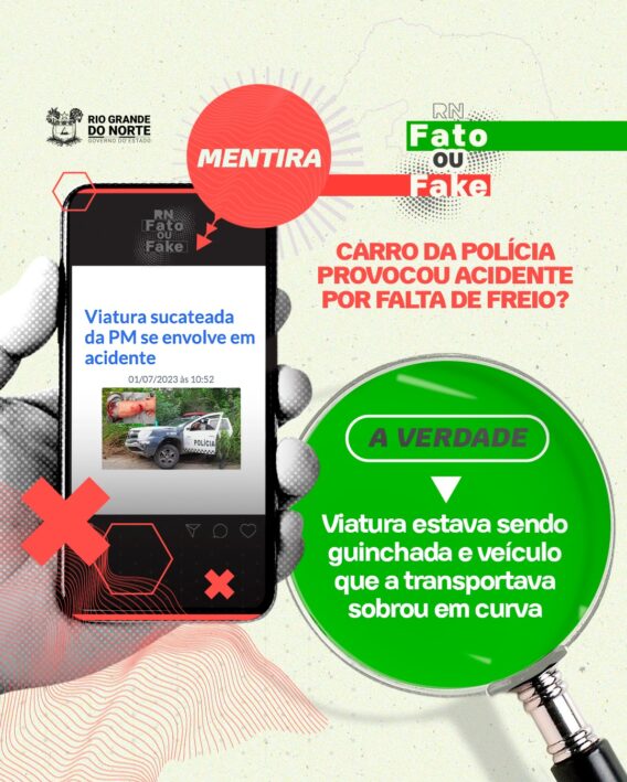 Carro da polícia não se envolveu em acidente por falta de manutenção