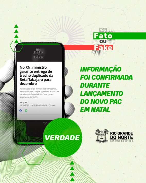 Ministro dos Transporte confirma conclusão de trecho duplicado da Reta Tabajara para dezembro