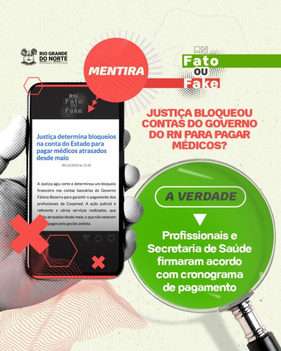 Justiça não bloqueou contas do Governo do RN para pagar médicos