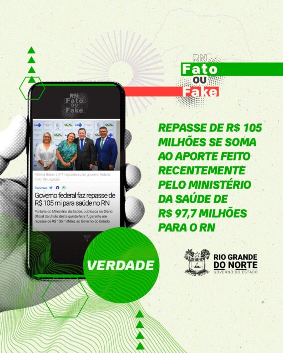 Parceria entre Governo do RN e Governo Federal resulta em novo repasse de R$ 105 mi para saúde do Estado