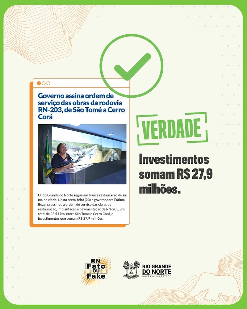 Governo do RN assina ordem de serviço das obras da rodovia RN-203