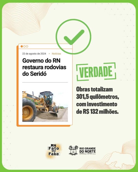 Governo do RN reestrutura rodovias do Seridó