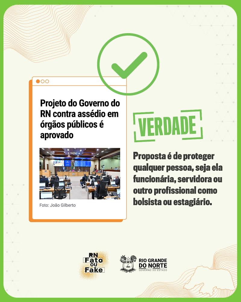 Projeto do Governo do RN contra assédio em órgãos públicos é aprovado