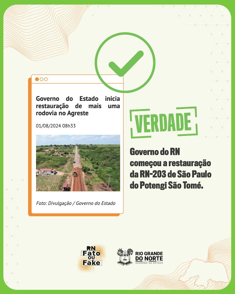Governo do RN inicia restauração de mais uma rodovia no Agreste