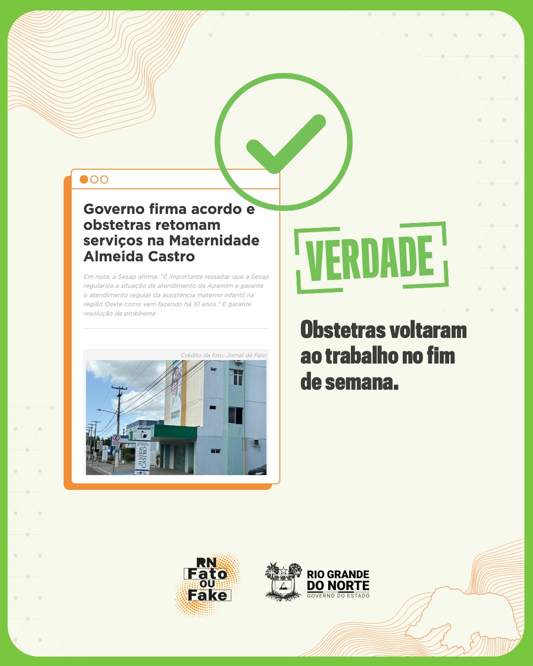 Governo do RN firma acordo e obstetras retomam serviços na Maternidade Almeida Castro