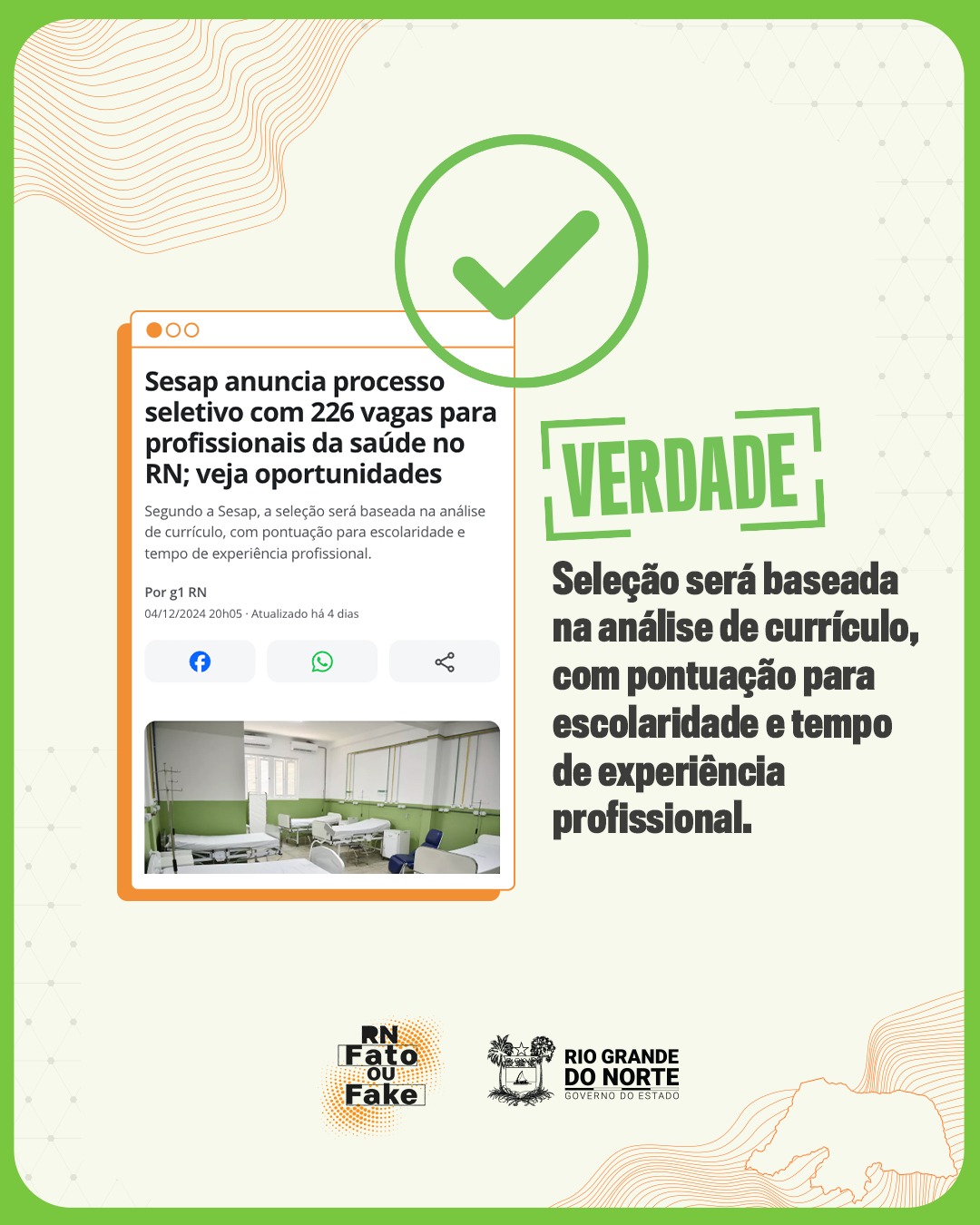 Governo do RN anuncia processo seletivo com 226 vagas para profissionais da saúde