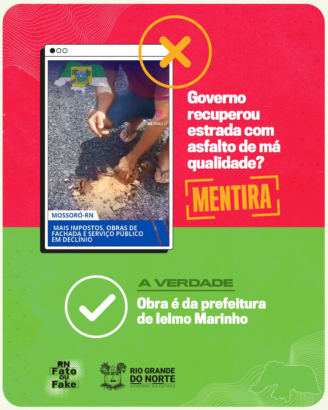 Governo do RN não usou asfalto de má qualidade em obra de recuperação das estradas