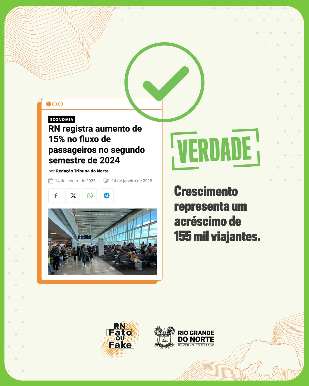 RN registra aumento de 15% no fluxo de passageiros no segundo semestre de 2024