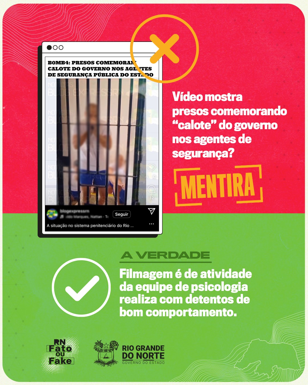 É falso que vídeo mostre presos comemorando suposto “calote” do Governo do RN na segurança