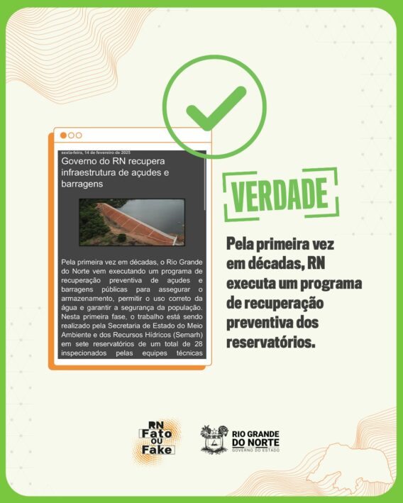 Governo do RN recupera infraestrutura de açudes e barragens pelo estado
