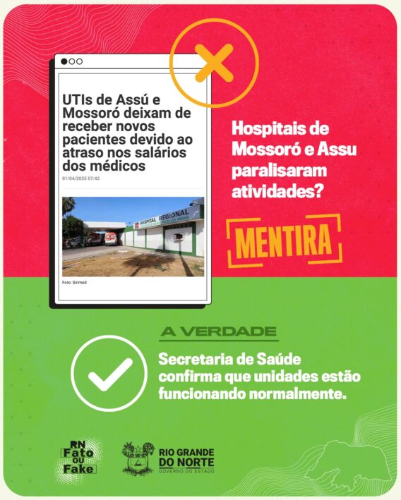 Hospitais regionais de Mossoró e Assu não paralisaram atividades