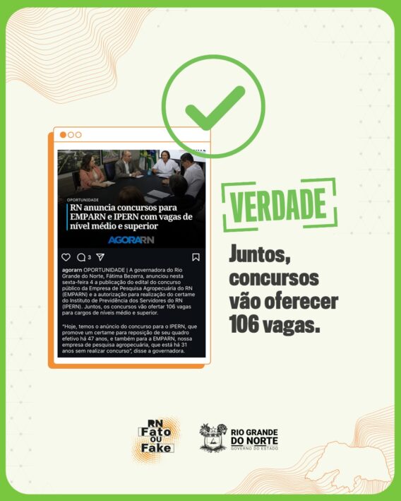 Governo do RN anuncia concursos para EMPARN e IPERN com vagas de nível médio e superior