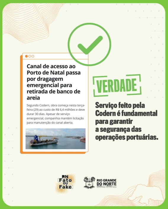 Codern faz dragagem emergencial para retirada de banco de areia do canal de acesso ao Porto de Natal