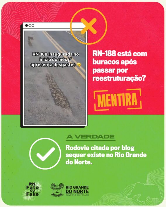 Rodovia citada em blog em notícia sobre desgaste de asfalto nem existe no RN