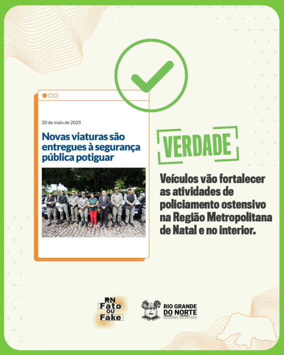 Governo do RN novas viaturas são entregues à segurança pública potiguar