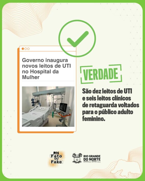 Governo do RN inaugura novos leitos de UTI no Hospital da Mulher