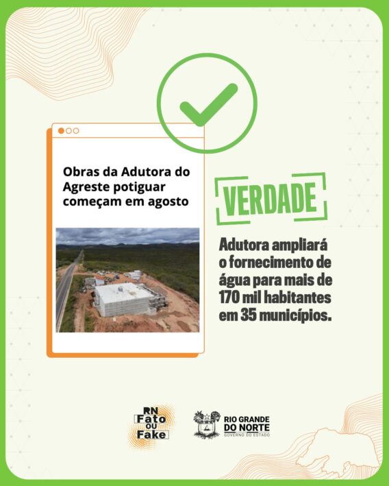 Governo do RN confirma que obras da Adutora do Agreste começam em agosto