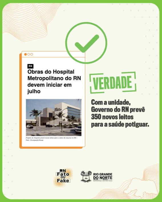 Obras do Hospital Metropolitano do RN devem iniciar em julho