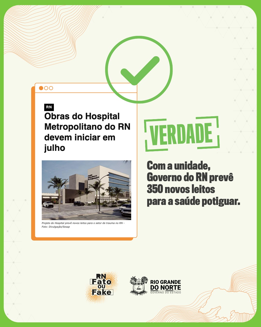 Obras do Hospital Metropolitano do RN devem iniciar em julho